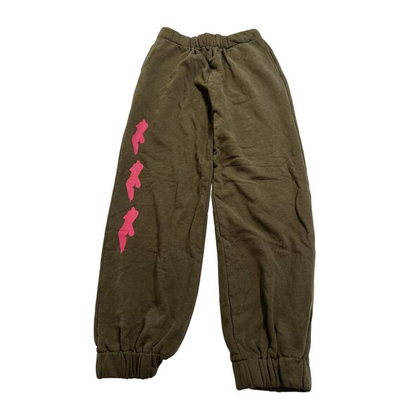 Inamorata Logo Sweatpants in Green Pink - Picture 1 of 3